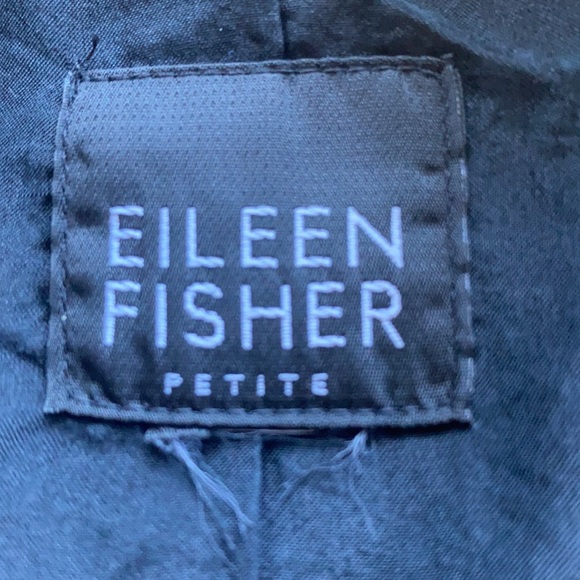 Eileen Fisher Jacket Textured Chenille Silk Black - Picture 4 of 6